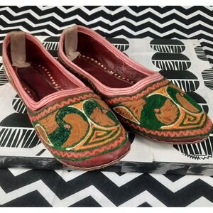 Handmade Leather Jutti Mojari Flats Embroidered Ethnic Shoes Multicolor Women 8